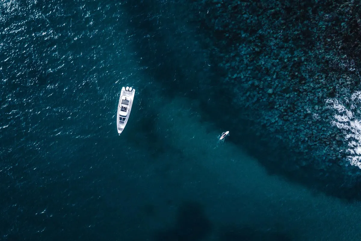 Vista Yachting motor yacht seen from above on an island hopping day