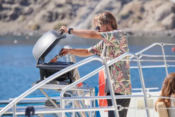 meal-bbq-private-catamaran-santorini